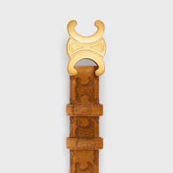 Sale Medium Triomphe Belt in Suede calfskin with triomphe Women Triomphe