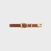 Outlet MEDIUM WESTERN BELT in Natural Calfskin Women Western