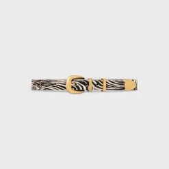 Online MEDIUM WESTERN BELT in ZEBRA PRINTED PONY CALFSKIN Women Western