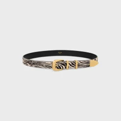 Online MEDIUM WESTERN BELT in ZEBRA PRINTED PONY CALFSKIN Women Western