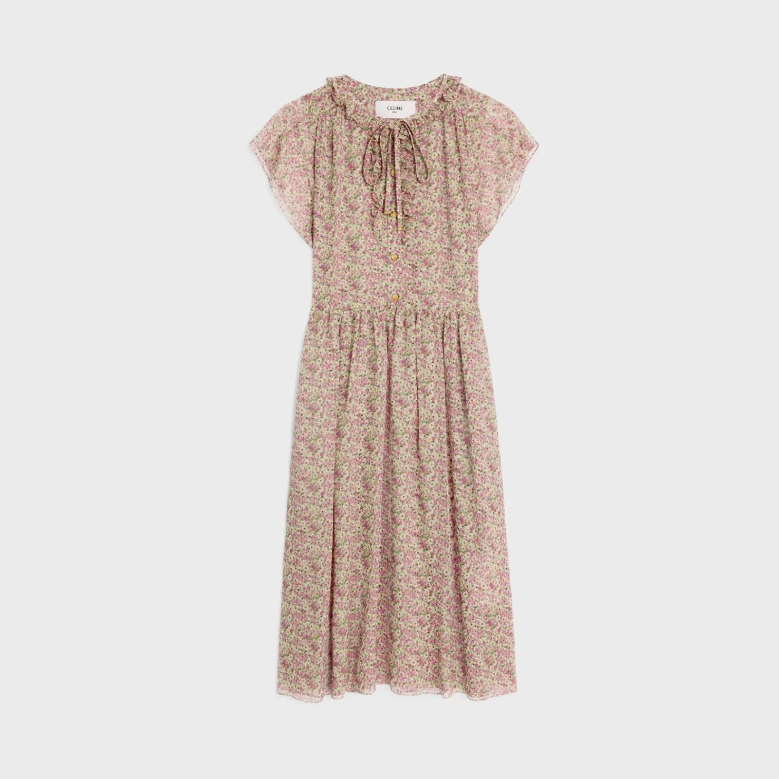 Fashion midi dress in silk georgette Women Dresses And Skirts