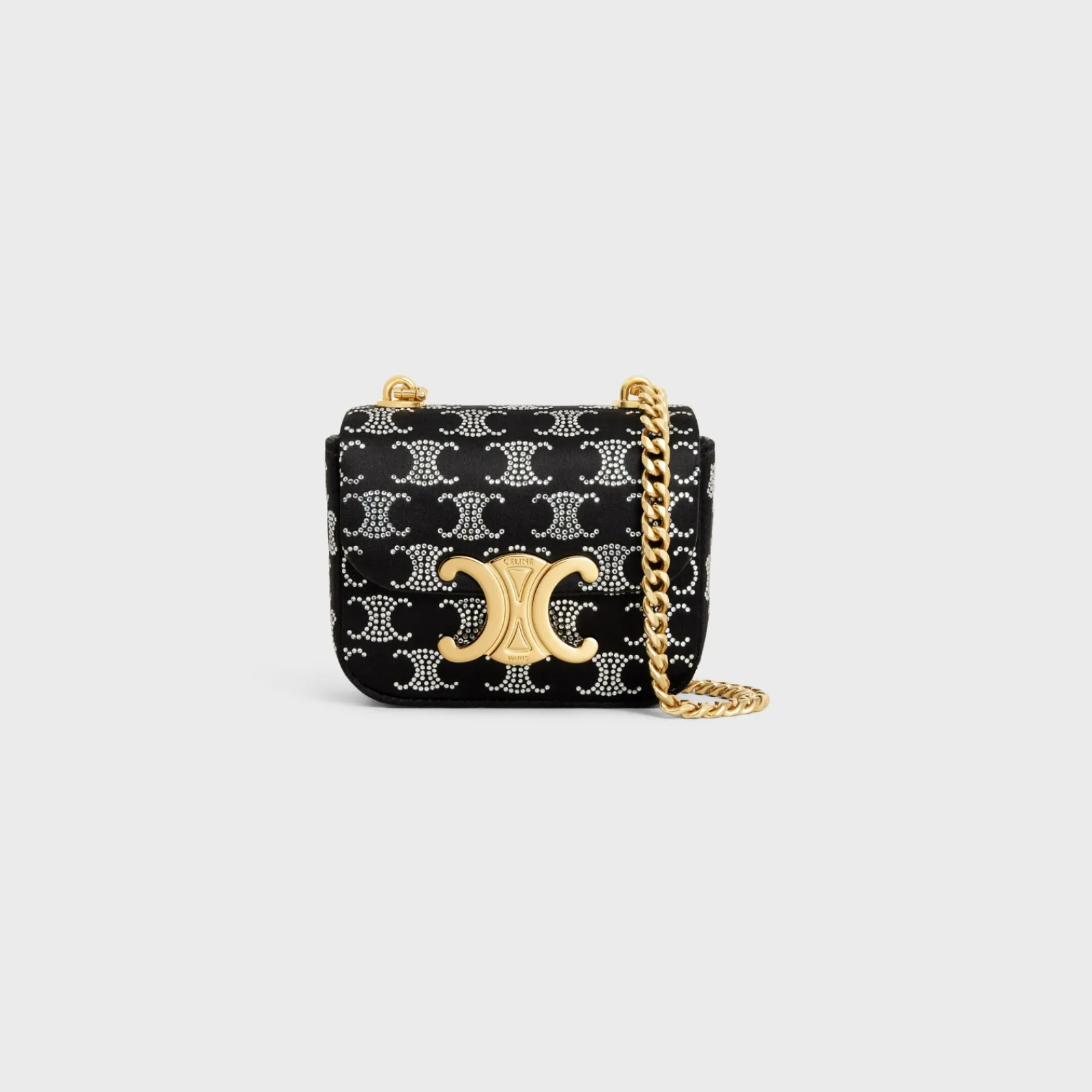 Online MINI CHAIN CLAUDE in SATIN WITH TRIOMPHE STRASS Women More Lines·Claude