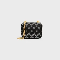 Online MINI CHAIN CLAUDE in SATIN WITH TRIOMPHE STRASS Women More Lines·Claude