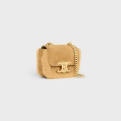 Discount MINI CHAIN CLAUDE in SUEDE CALFSKIN AND SHEARLING Women More Lines·Claude