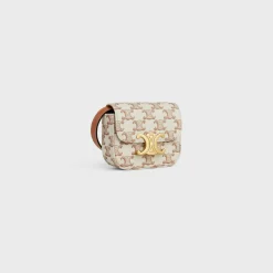 Discount MINI CLAUDE in TEXTILE WITH TRIOMPHE PRINT AND CALFSKIN Women More Lines·Claude