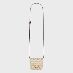 Discount MINI CLAUDE in TEXTILE WITH TRIOMPHE PRINT AND CALFSKIN Women More Lines·Claude