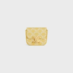 New MINI CLAUDE in TRIOMPHE CANVAS BRIGHT YELLOW Women Triomphe Canvas