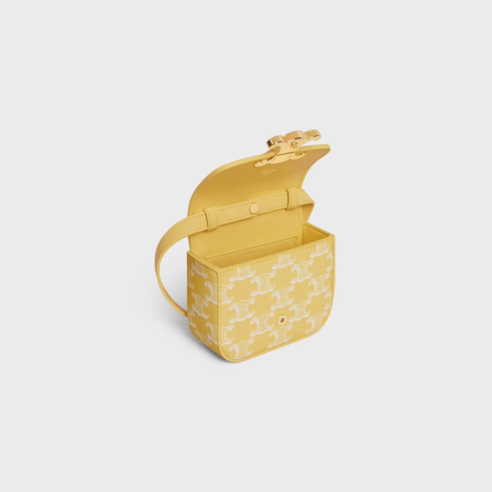 New MINI CLAUDE in TRIOMPHE CANVAS BRIGHT YELLOW Women Triomphe Canvas