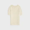 Clearance mini dress in pointelle cotton Women Dresses And Skirts