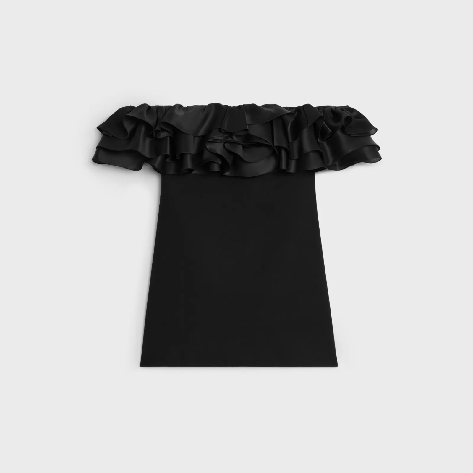 Discount mini dress with ruffles in wool sablé Women Dresses And Skirts