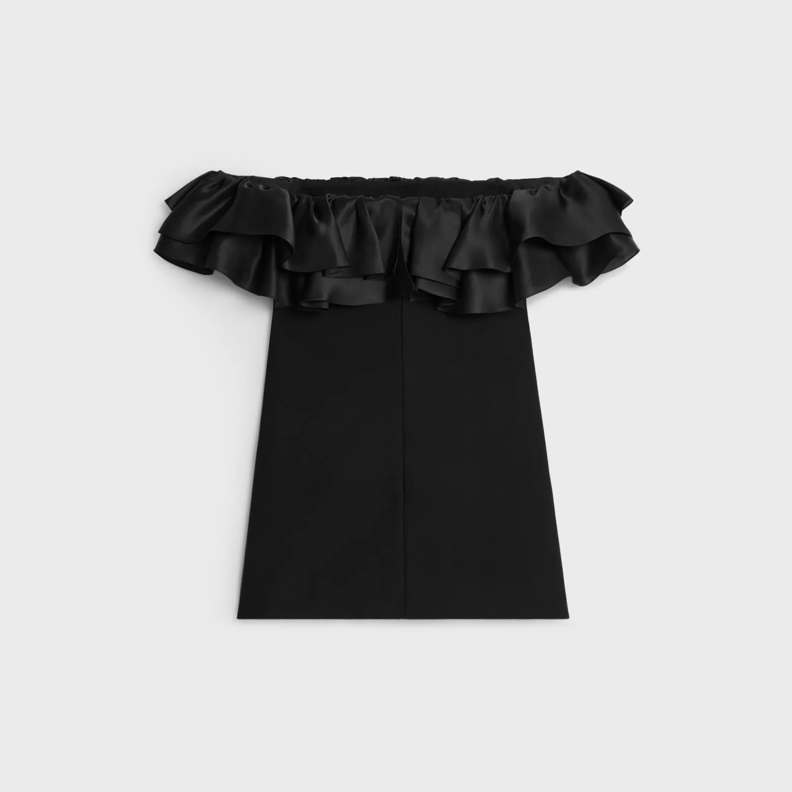 Discount mini dress with ruffles in wool sablé Women Dresses And Skirts