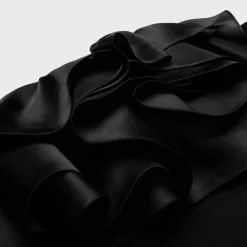 Discount mini dress with ruffles in wool sablé Women Dresses And Skirts