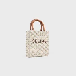 Clearance Mini Vertical Cabas in Triomphe Canvas and calfskin with print Women Triomphe Canvas | Categories·Cross-Body Bags