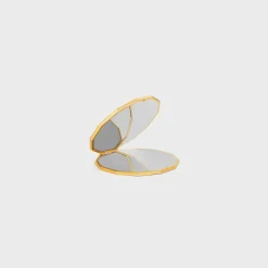 New MIRROR IN POROSUS CROCODILE AND BRASS Beauty Accessories | Travel