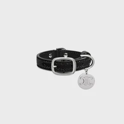 New NANO EXTRA THIN DOG COLLAR IN SUEDE CALFSKIN WITH STRASS Dog Accessories