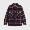 New overshirt in checked cashmere Women Jackets