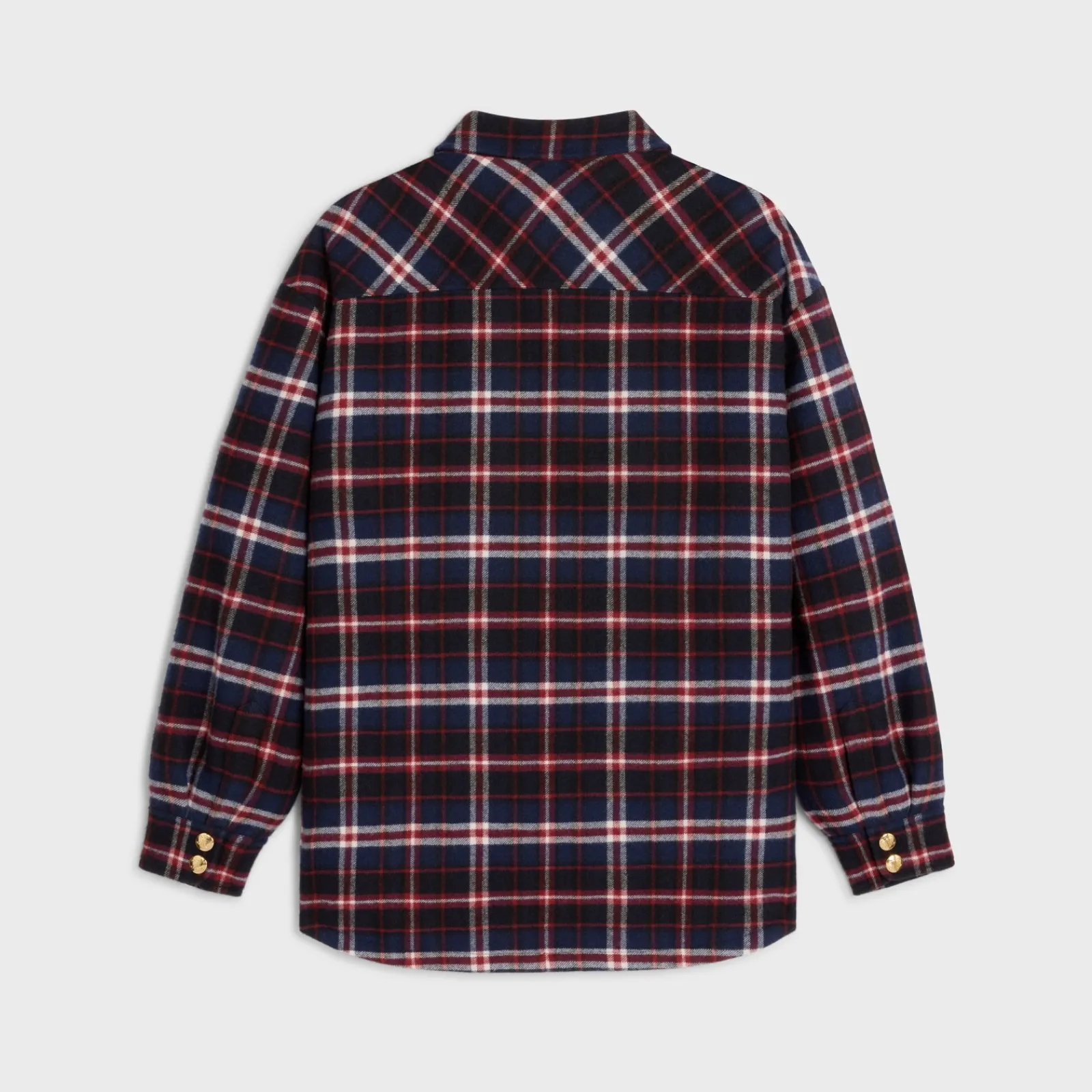 New overshirt in checked cashmere Women Jackets