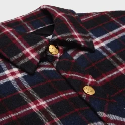 New overshirt in checked cashmere Women Jackets