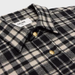 Online overshirt in checked cashmere Women Shirts And Tops