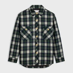 Hot overshirt in tartan cashmere Women Jackets