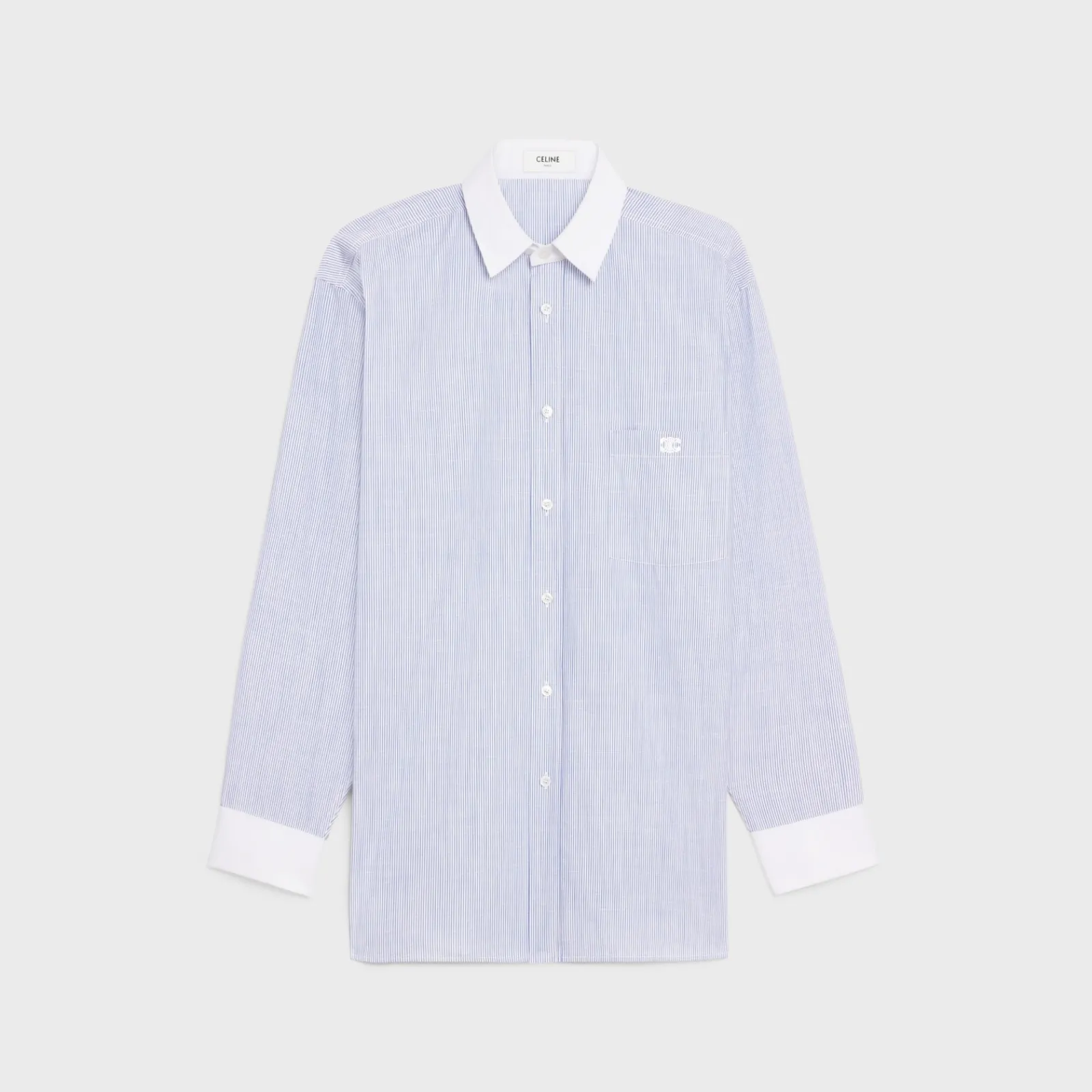 Outlet oversized shirt in striped chambray cotton Women Shirts And Tops