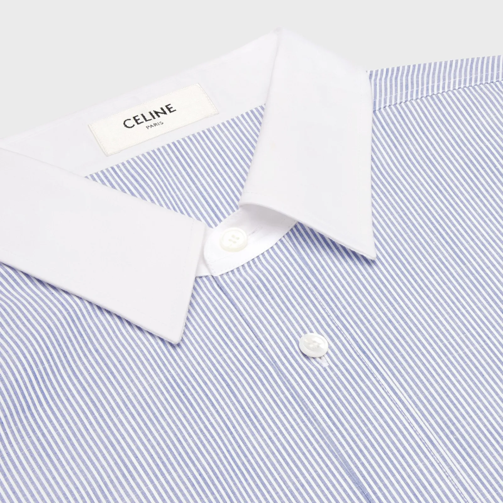 Outlet oversized shirt in striped chambray cotton Women Shirts And Tops