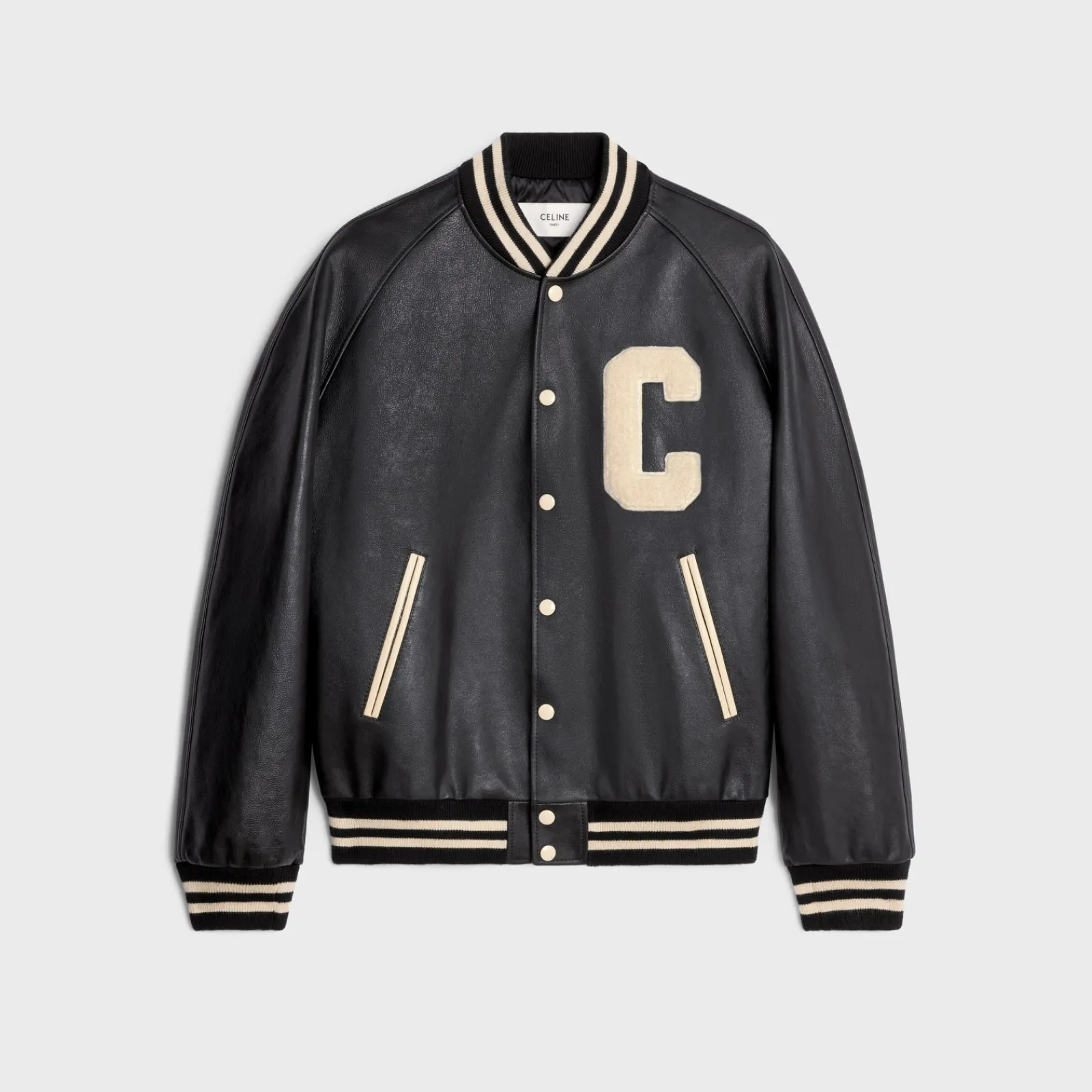 Clearance oversized teddy jacket in calfskin Leather