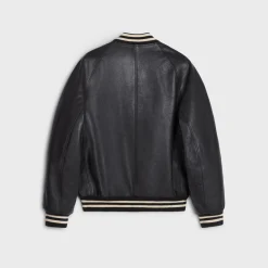 Clearance oversized teddy jacket in calfskin Leather
