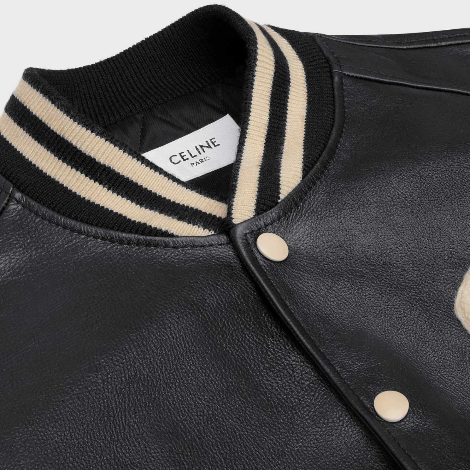 Clearance oversized teddy jacket in calfskin Leather