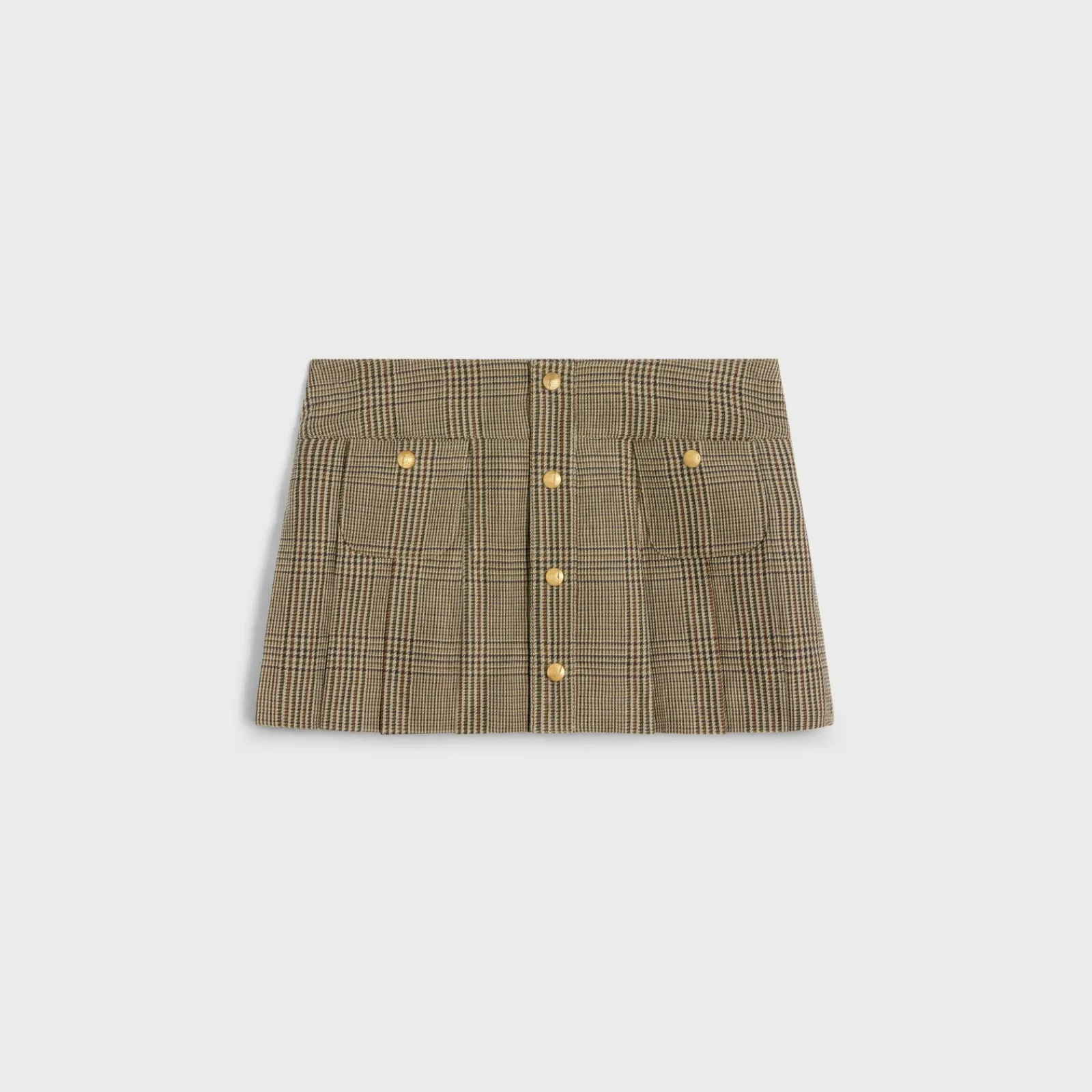 Online pleated bandeau mini skirt in linen and wool Women Dresses And Skirts