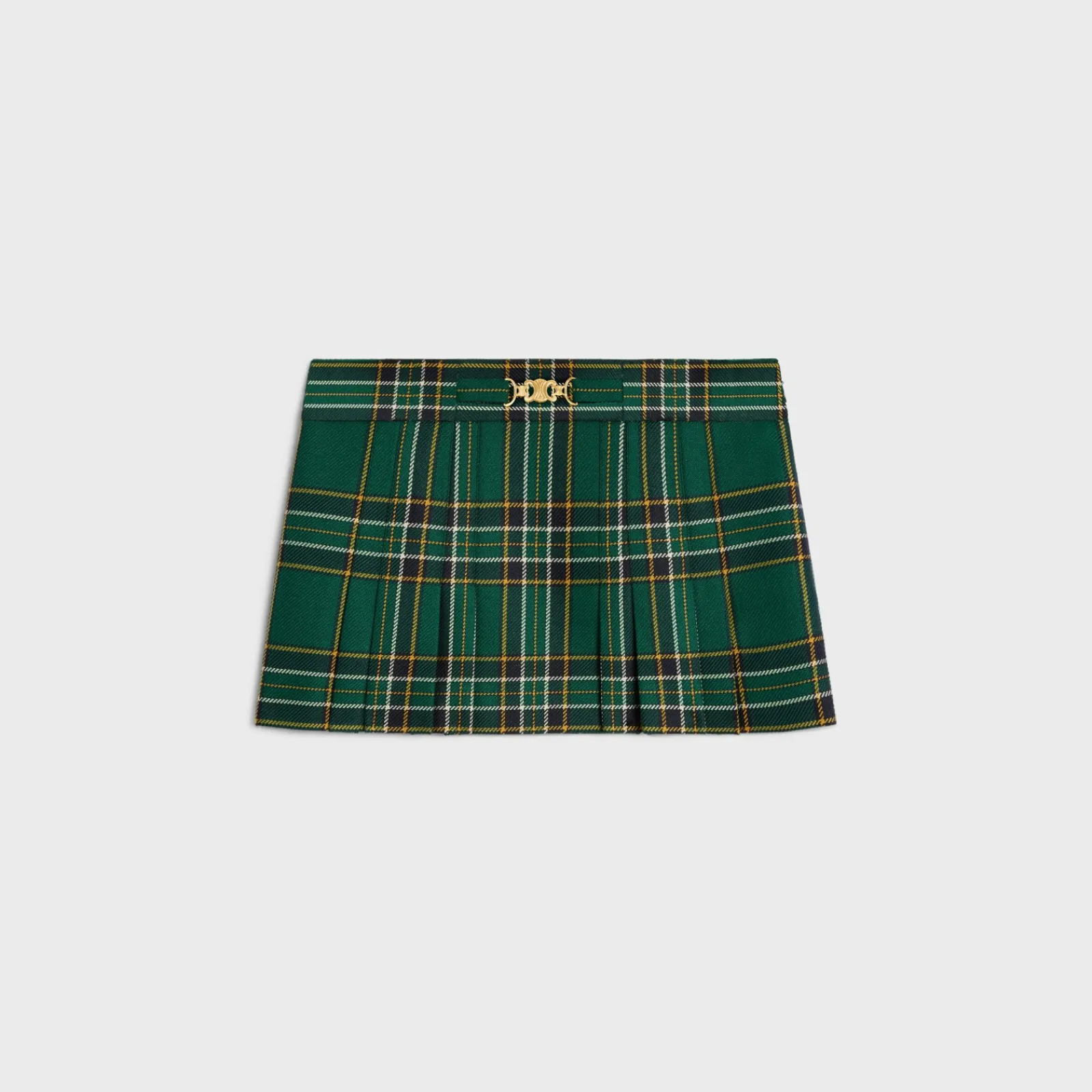 Online pleated mini skirt in tartan wool Women Dresses And Skirts