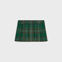 Online pleated mini skirt in tartan wool Women Dresses And Skirts