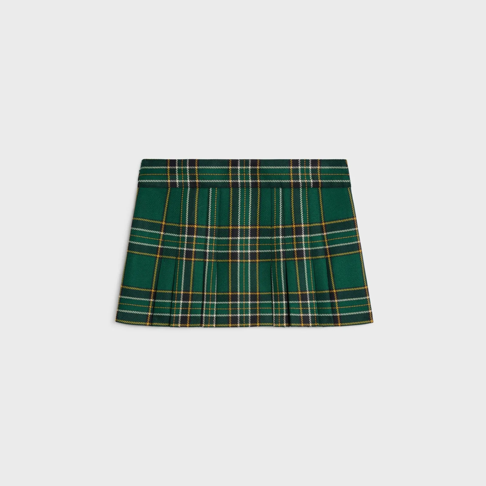 Online pleated mini skirt in tartan wool Women Dresses And Skirts