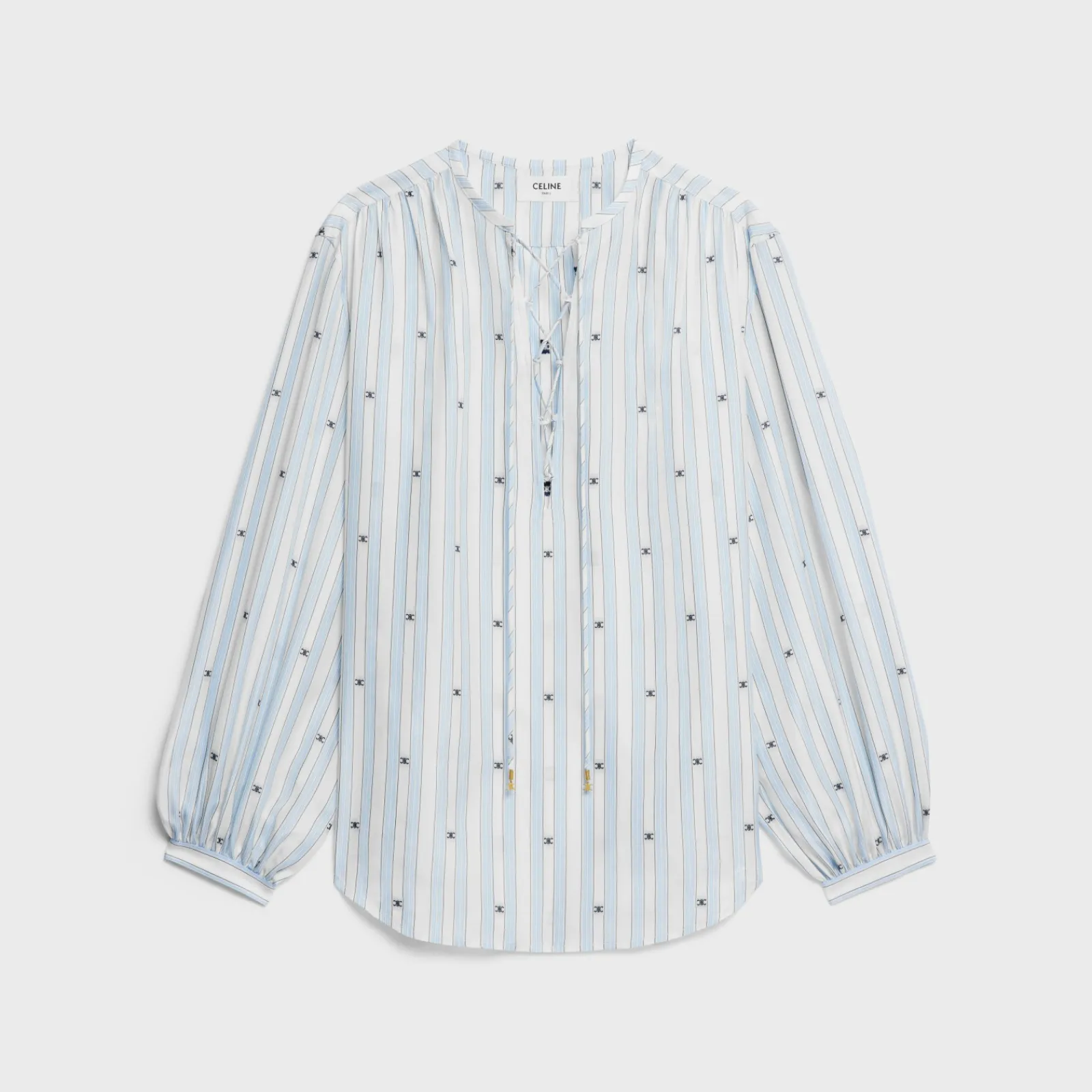 Hot romy blouse in striped silk Women Shirts And Tops