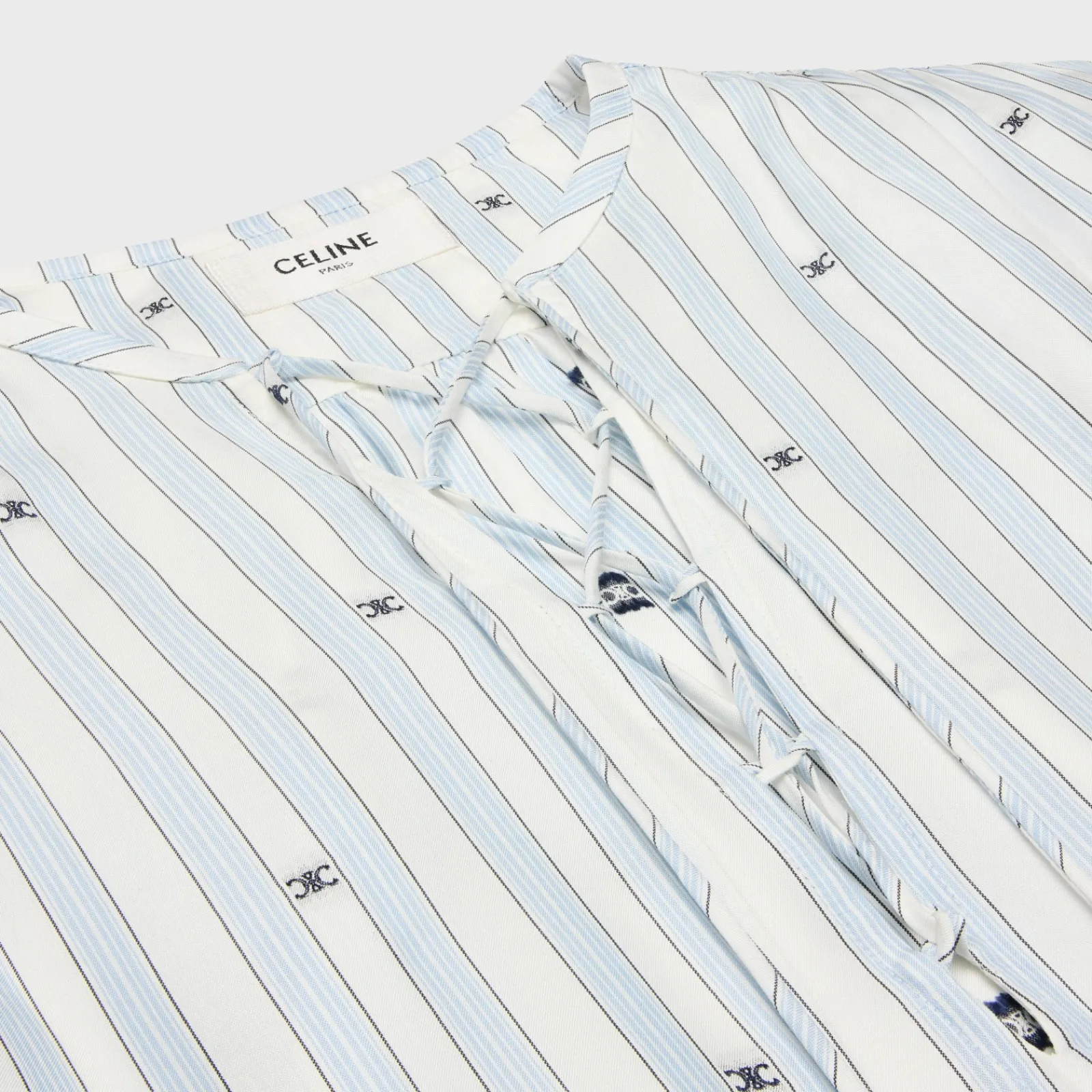 Hot romy blouse in striped silk Women Shirts And Tops