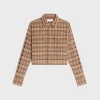 New romy cropped shirt in checked cashmere Women Shirts And Tops