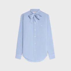 Hot romy lavallière shirt in striped silk Women Shirts And Tops