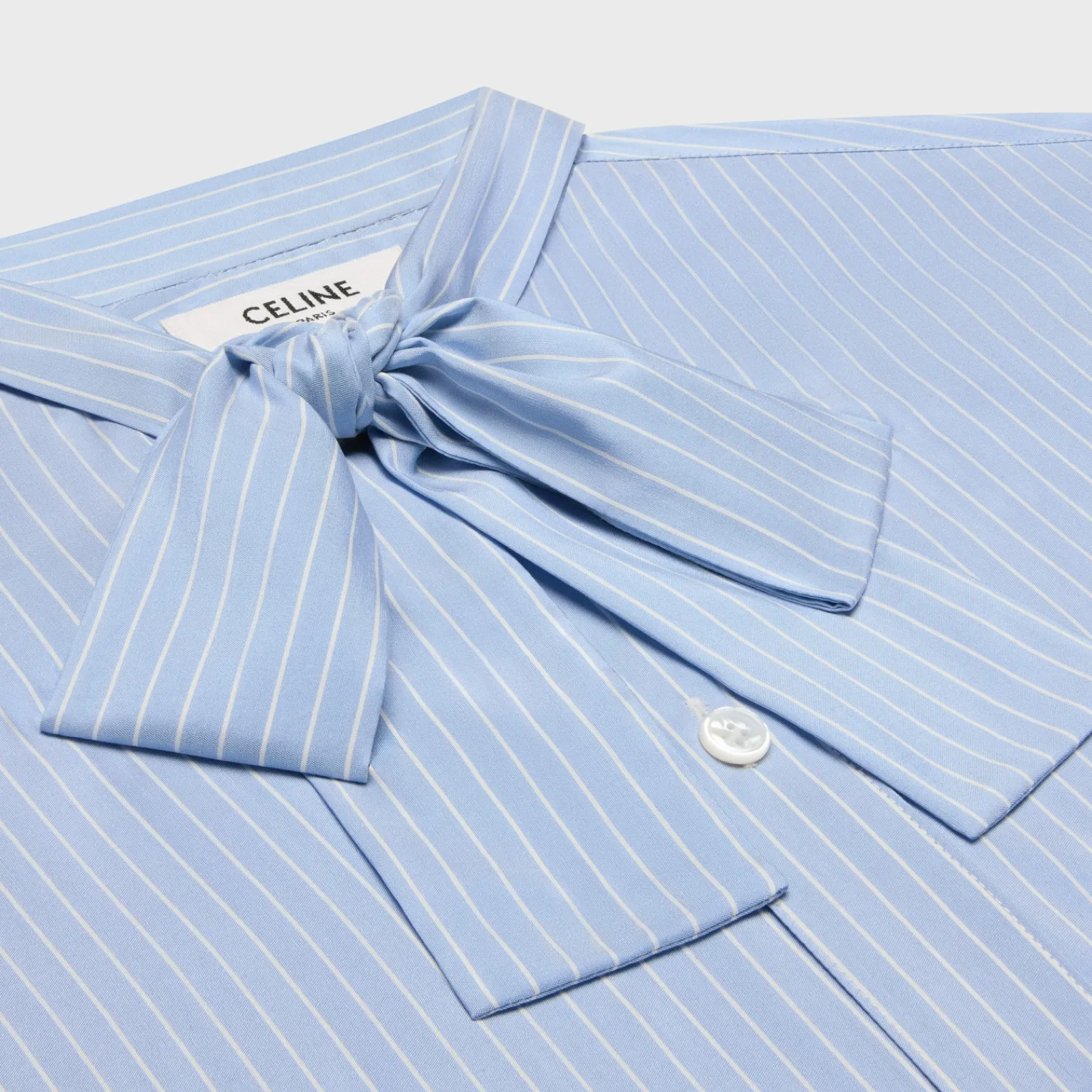 Hot romy lavallière shirt in striped silk Women Shirts And Tops