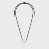 Outlet San Onofre Baroque Pearl Necklace in Cultured Pearl, Cotton and Brass with Rhodium Finish Necklaces