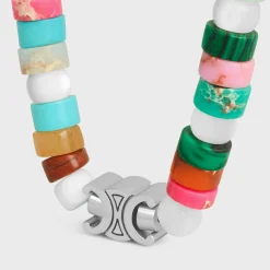 Online San Onofre Chunky Triomphe Bracelet in Natural Stones and Brass with Rhodium Finish Bracelets & Rings