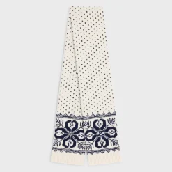 Outlet scarf in fair isle wool Women Beanies And Scarves