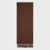 Online scarf in monogram cashmere Women Beanies And Scarves