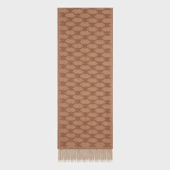 New SCARF IN MONOGRAM CASHMERE Women Beanies And Scarves