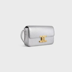 Discount SHOULDER BAG CLAUDE in LAMINATED CALFSKIN WITH TRIOMPHE ALL-OVER Women More Lines·Claude | Categories·Shoulder Bags