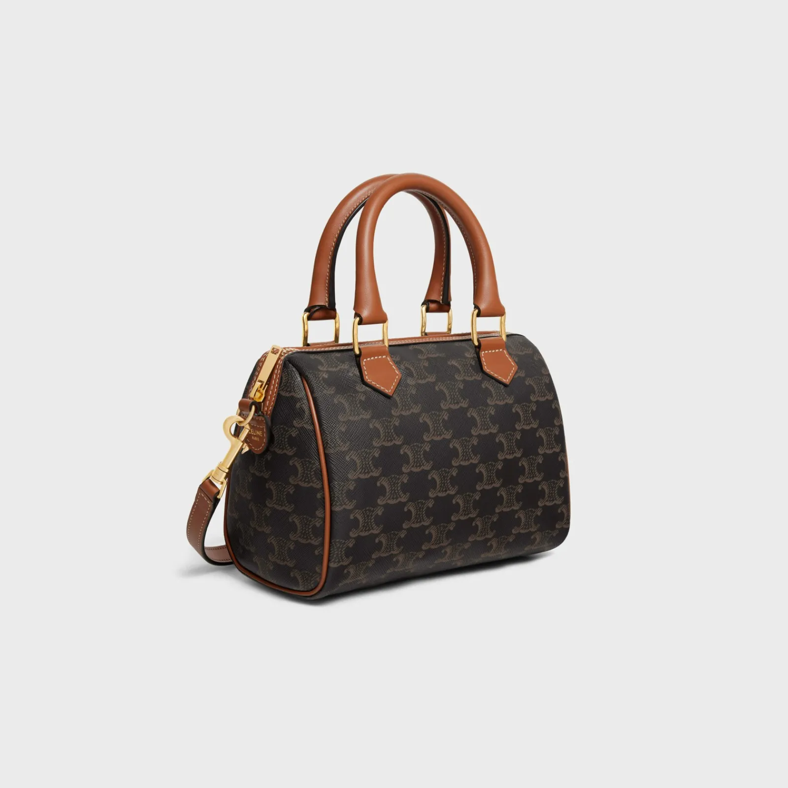 Online SMALL BOSTON in Triomphe Canvas and calfskin Women Triomphe Canvas | More Lines·Cuir Triomphe