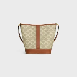 Best Small Bucket in Triomphe Canvas and calfskin Women Triomphe Canvas | Categories·Cross-Body Bags