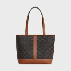 Fashion SMALL CABAS in Triomphe Canvas and calfskin Women Triomphe Canvas | Categories·Hobo And Tote Bags