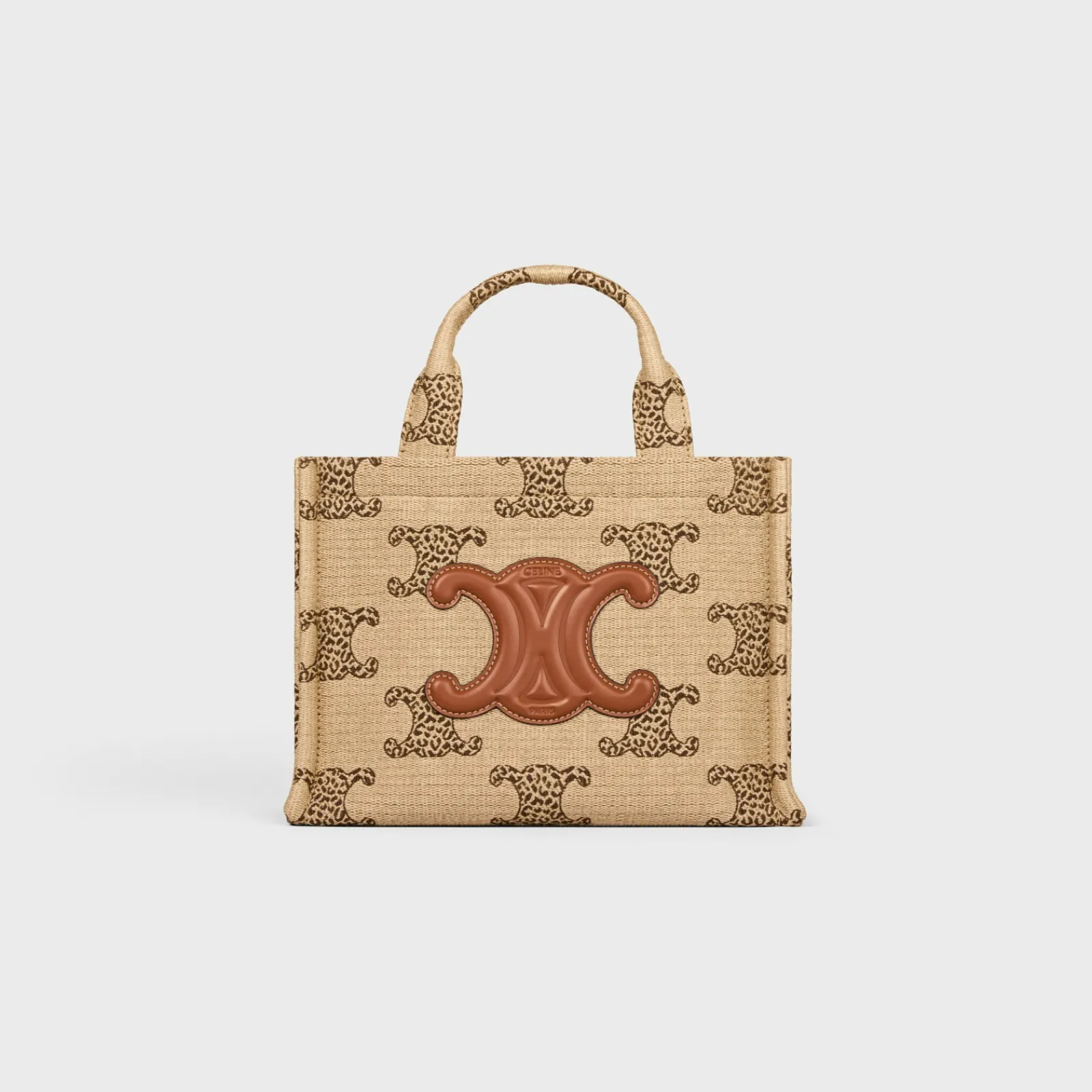 Best small cabas thais in RAFFIA EFFECT TEXTILE WITH LEOPARD TRIOMPHE Women More Lines·Classic Panier | More Lines·Other Lines