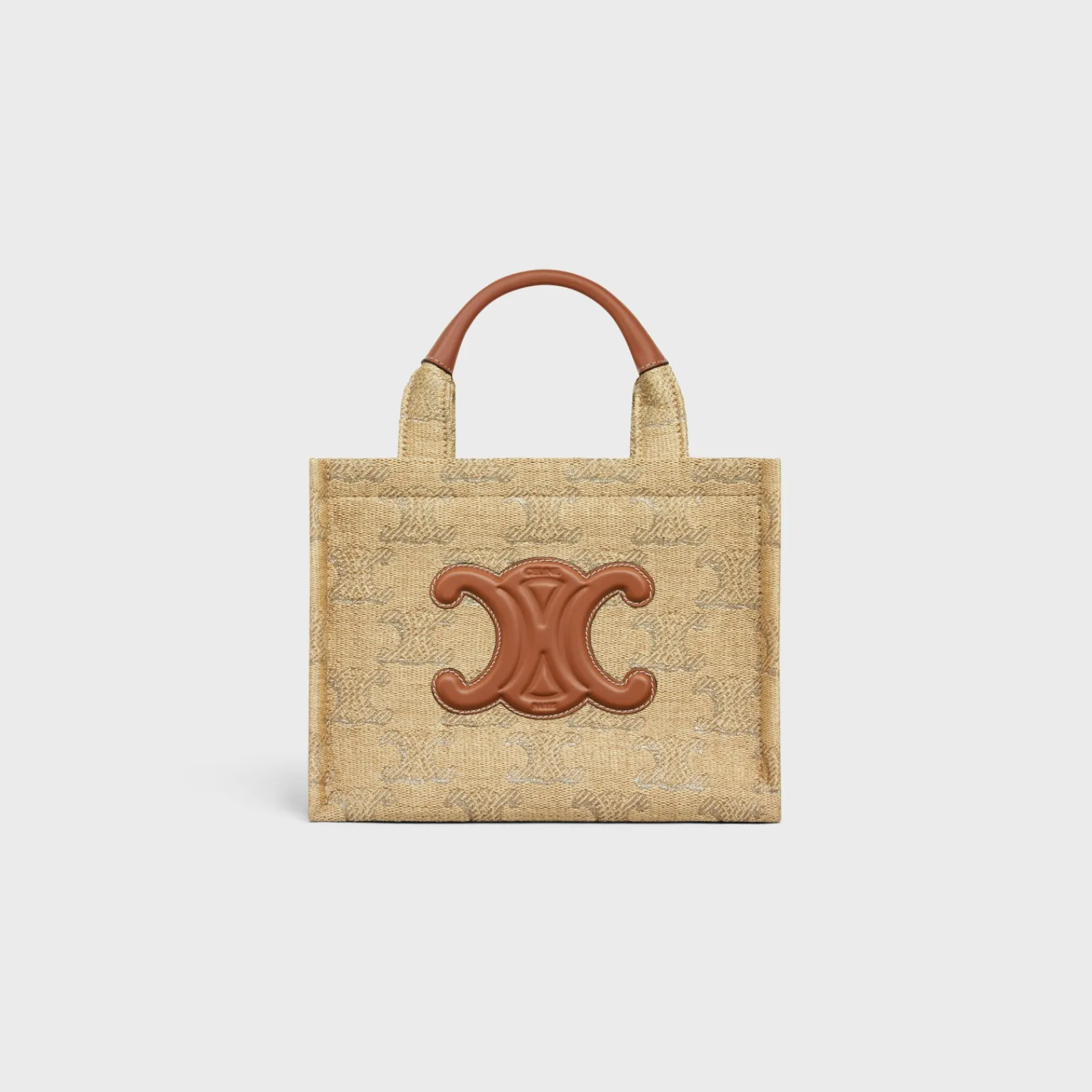 Outlet small cabas thais in raffia effect textile with triomphe jacquard Women More Lines·Classic Panier | More Lines·Other Lines