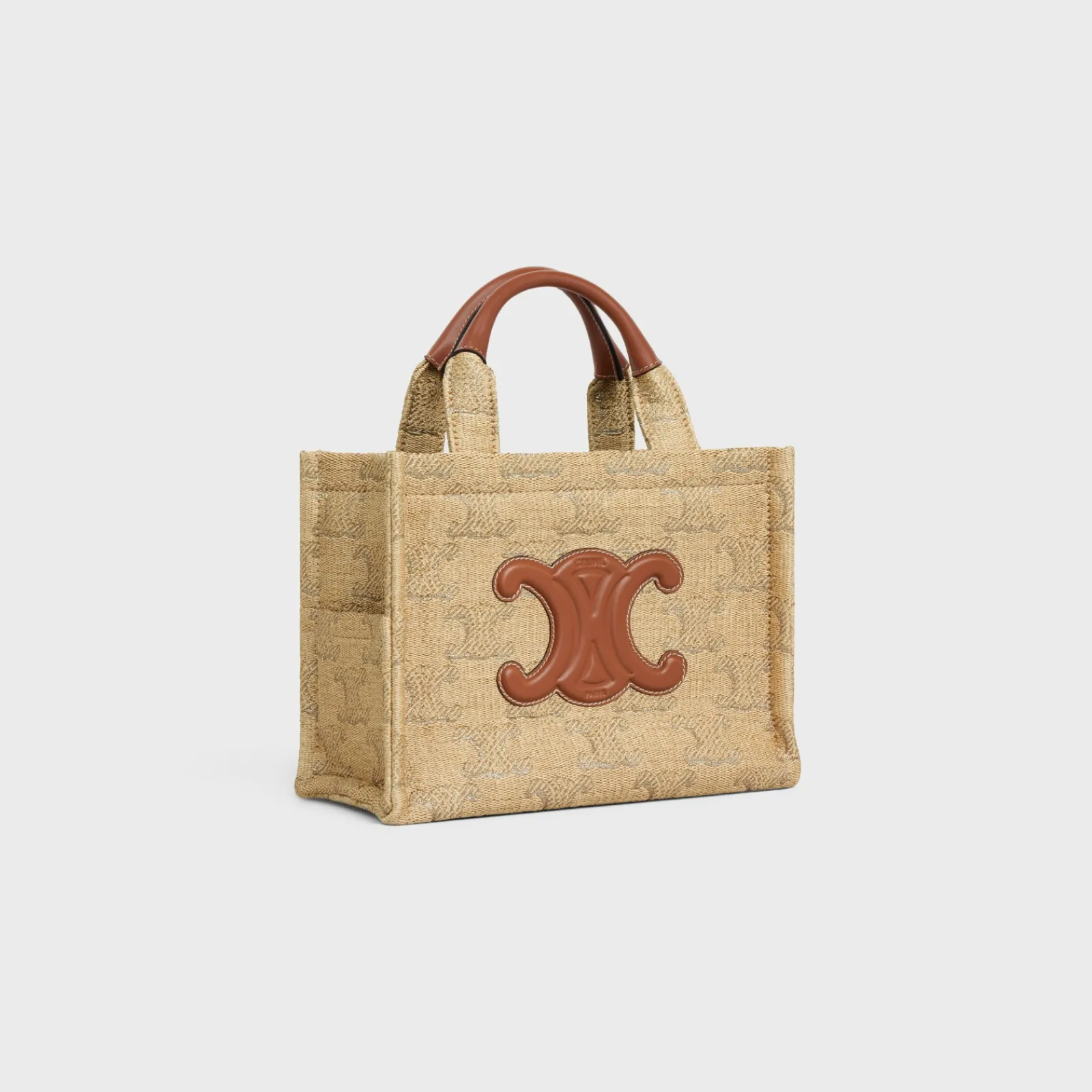Outlet small cabas thais in raffia effect textile with triomphe jacquard Women More Lines·Classic Panier | More Lines·Other Lines